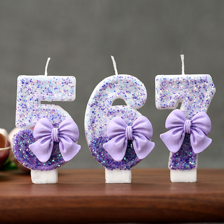 Candle Supply - Creatieve Glitter Geleidelijk Verloopende Paarse Strik
