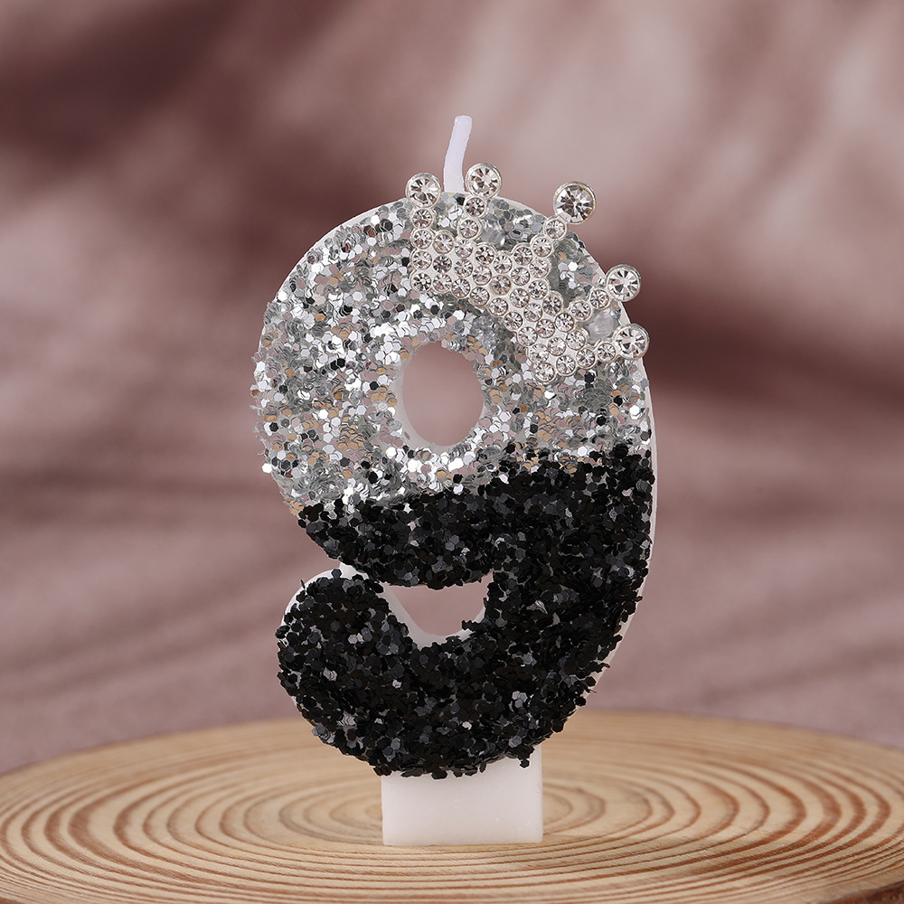 Zwart-zilveren gradiënt kroon  - Candle Supply recensie en prijs